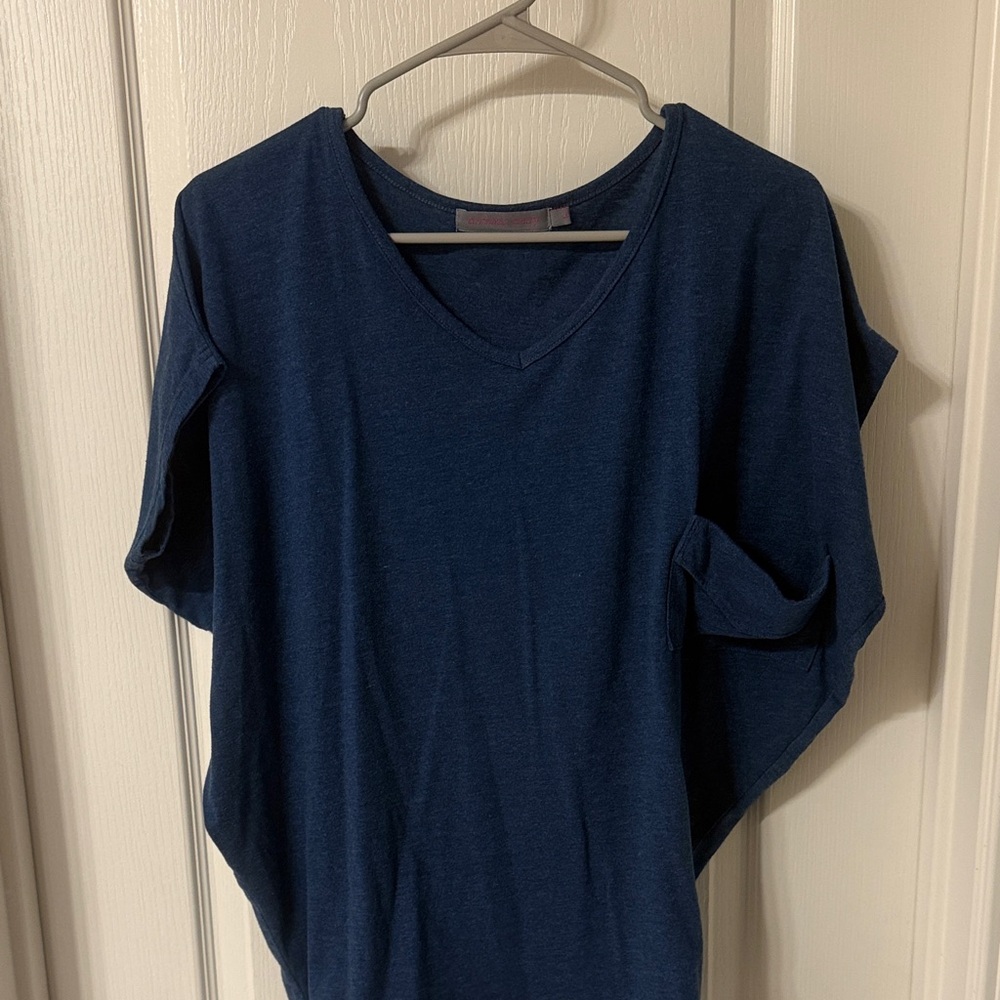 Women's Navy V-Neck Top